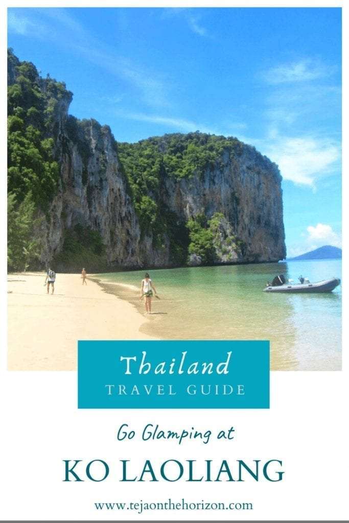 Pin image for a travel story about glamping and squid fishing in Ko Laoliang