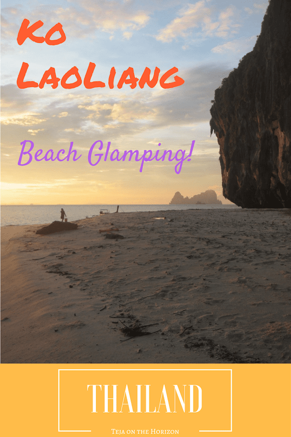Pin image for a travel story about glamping and squid fishing in Ko Laoliang