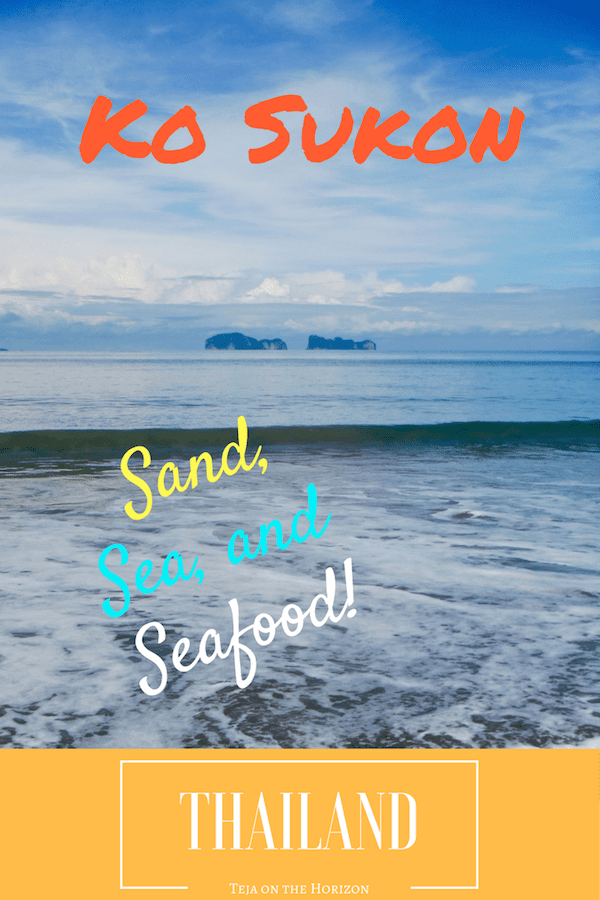 Pin image to a travel article about a seafood foodie trip to Ko Sukon and sustainable seafood.