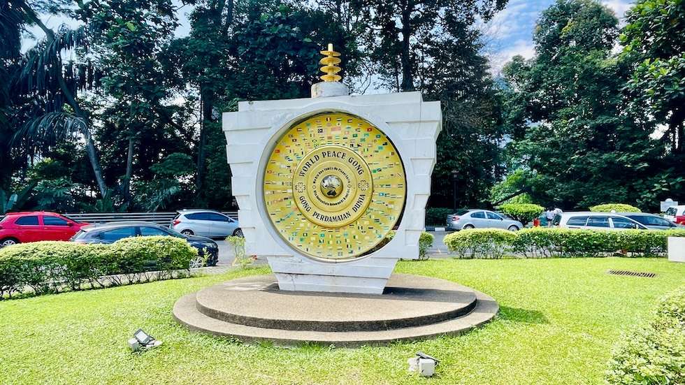 World Peace Gong at the KL Tower entrance on top of Bukit Nanas