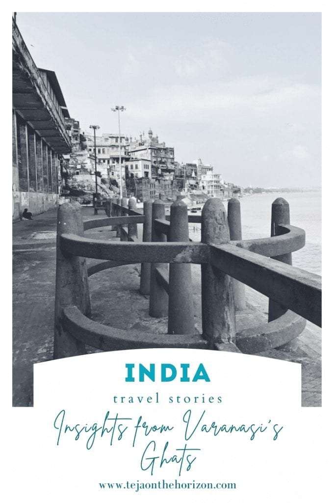 An invitation to observe Hindu funeral cremation rites at Manikarnika Ghat, Banaras | Pinterest image for a travel story 'A Varanasi Tour with a Shiva Devotee: The Burning Ghat