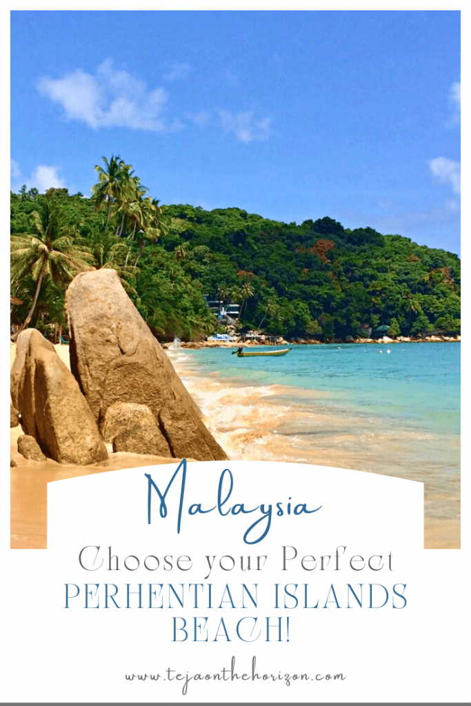 Pin image for travel guide on choosing the best Perhentian Islands beach