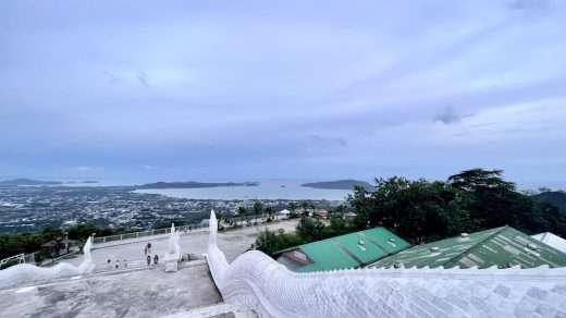 Looking out to Kata bay from the steps of the Big Buddha of Phuket.