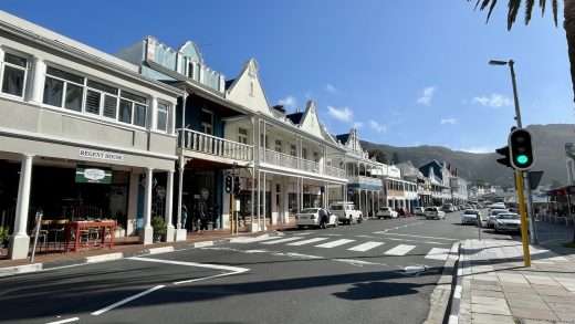 Georgian era row of colonial buildings along St George's Street in Simon's Town.